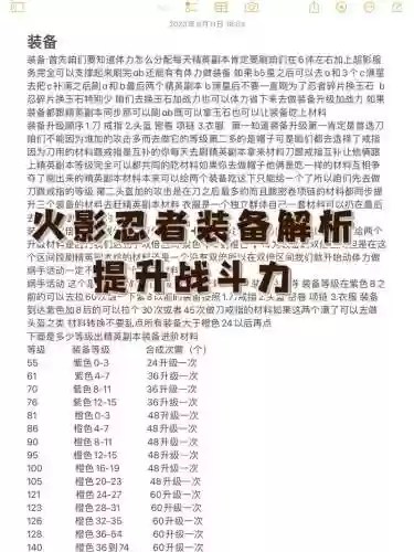 火影羁绊7.05初代装备插图